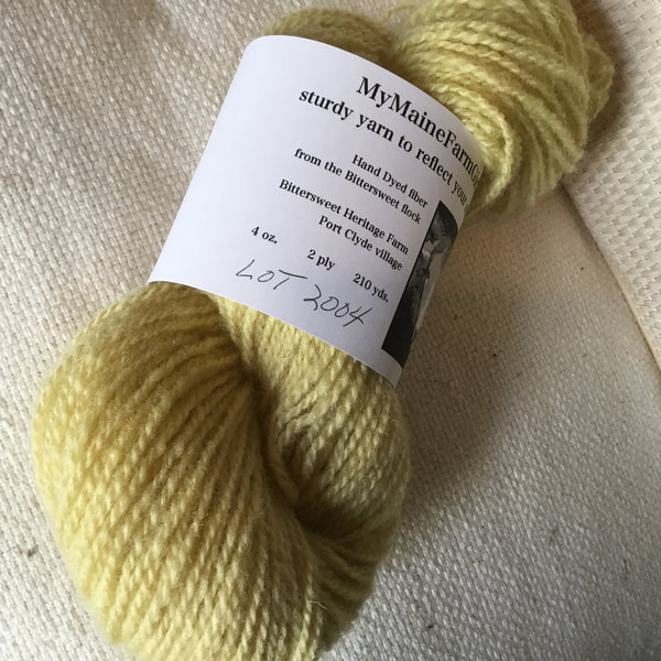 When the Forsythia just starts to open it has a softer tone. 2 ply mule spun, full of loft. 